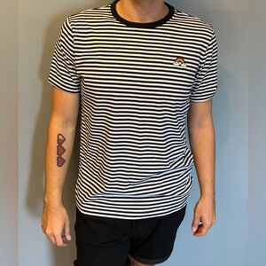 Forever 21 Black and White Striped Short Sleeve Tee